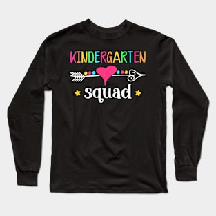 Team Kindergarten Squad Teacher Kids Back To School Gift Long Sleeve T-Shirt